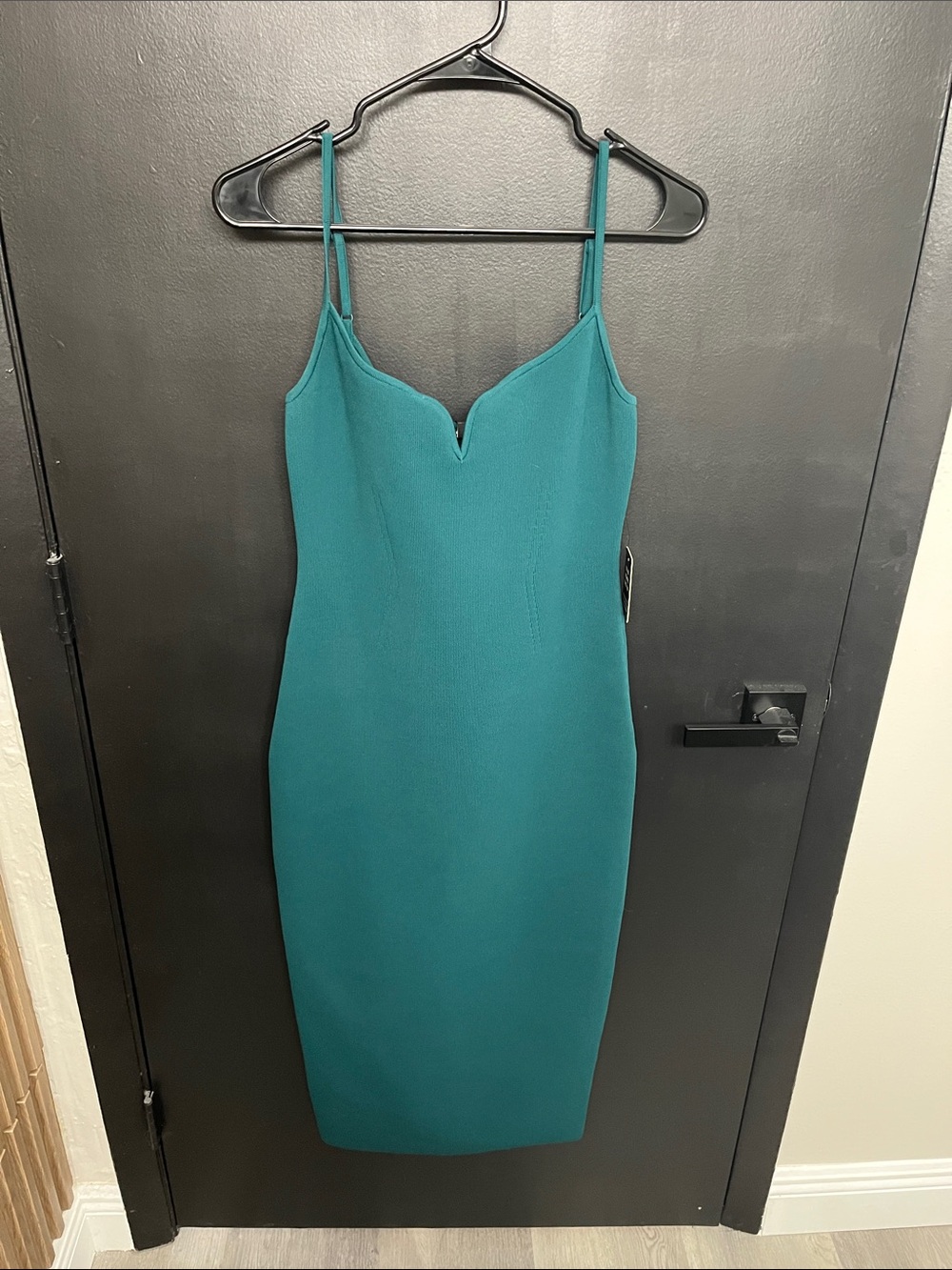 Express Teal Spaghetti Strap Midi Dress
